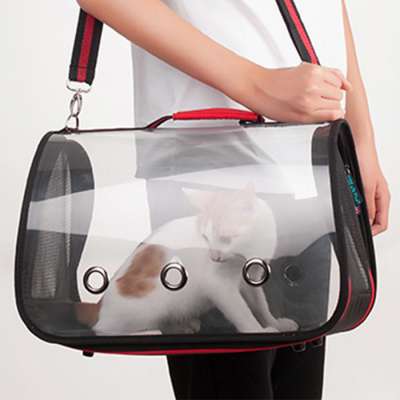 High Quality Wholesale 1.2KG Lightweight Tote Carrying Transport  Dog Cat Parrot Shoulder Transparent Pet Bag Carrier